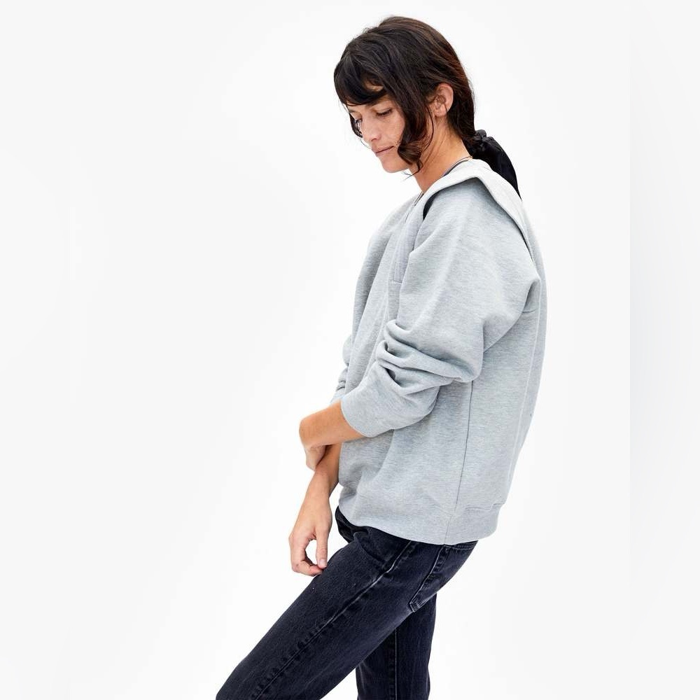 Clare V Channel Quilted Sweatshirt Grey Size XL - Picture 3 of 11